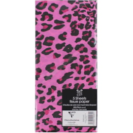 Pink Leopard Print Tissue Paper 5sheet (30852-LPC)