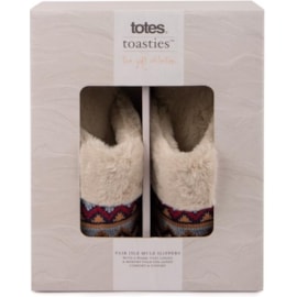 Totes Isotoner Fair Isle Knit Mule Slippers Large Totes Isotoner Fair Isle Knit Mule Slippers Large