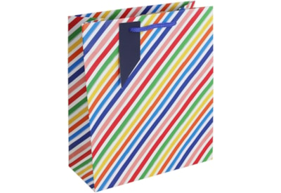 Multicoloured Stripe Gift Bag Medium (32238-3C)