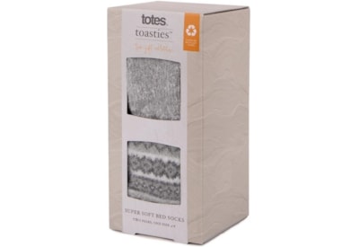 Totes Isotoner Fairisle & Chenille Supersoft Bed Socks (3223HGRY)