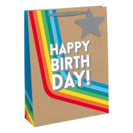 Rainbow Birthday Kraft Gift Bag Large (32298-2C)