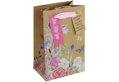 Butterfly Floral Kraft Gift Bag Perfum (32310-9C)