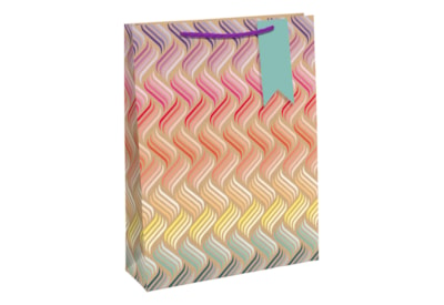 Female Rainbow Waves Kraft Gift Bag Large (32367-2C)