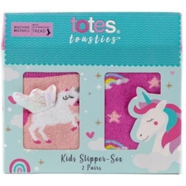 Totes Isotoner Kids Super Soft Slipper Sox Pink Unicorn 4-6yrs (3335GUNI4)