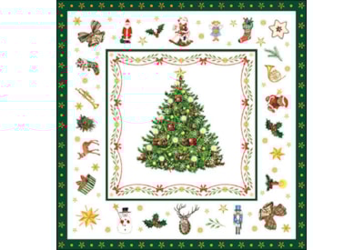 Ambiente Napkin Christmas Evergreen White 33cm Ambiente Napkin Christmas Evergreen White 33cm