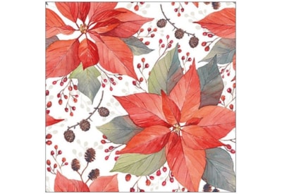 Ambiente Napkin Poinsettia And Berries 33cm (33316490)