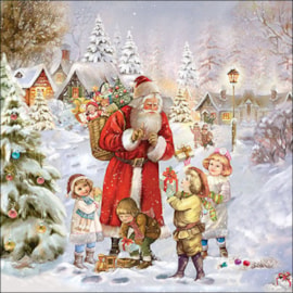 Ambiente Napkin Santa Bringing Presents 33cm Ambiente Napkin Santa Bringing Presents 33cm