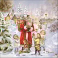 Ambiente Napkin Santa Bringing Presents 33cm Ambiente Napkin Santa Bringing Presents 33cm