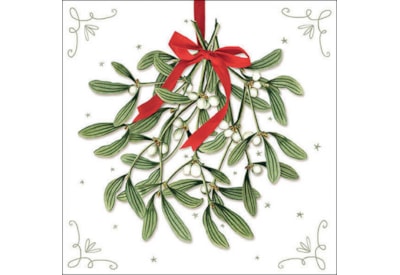 Ambiente Napkin Mistletoe w Bow 33cm Ambiente Napkin Mistletoe w Bow 33cm
