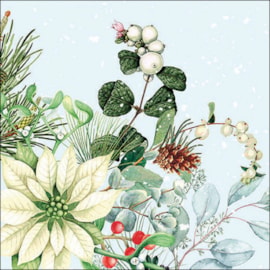 Ambiente Napkin White Poinsettia 33cm Ambiente Napkin White Poinsettia 33cm
