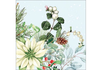 Ambiente Napkin White Poinsettia 33cm Ambiente Napkin White Poinsettia 33cm