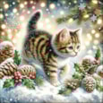 Ambiente Cute Cat In The Snow 33cm Ambiente Cute Cat In The Snow 33cm