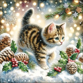 Ambiente Cute Cat In The Snow 33cm Ambiente Cute Cat In The Snow 33cm