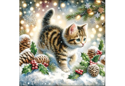 Ambiente Cute Cat In The Snow 33cm