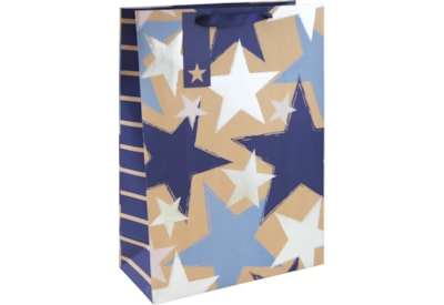 Kraft Blue Stars Gift Bag Xl Kraft Blue Stars Gift Bag Xl