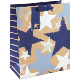 Kraft Blue Stars Gift Bag Large Kraft Blue Stars Gift Bag Large