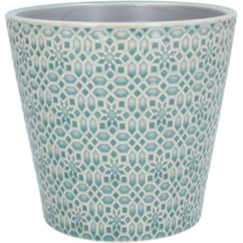 Gisela Graham Mosaic Stoneware Pot Cover Blue Large (33682)