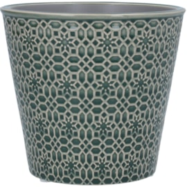Gisela Graham Mosaic Stoneware Pot Cover Green Large (33852)