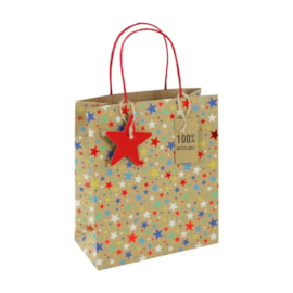 Kraft Multi Stars Gift Bag Medium (33958-3C)