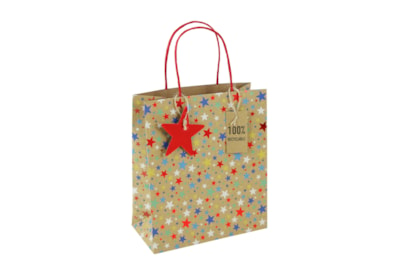 Kraft Multi Stars Gift Bag Medium (33958-3C)