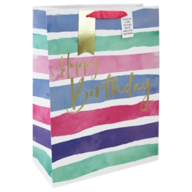 Female Birthday Stripes Gift Bag Xlarge (33961-1WC)