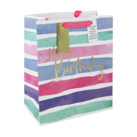 Female Birthday Stripes Gift Bag Large (33961-2C)