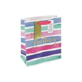 Female Birthday Stripes Gift Bag Medium (33961-3C)