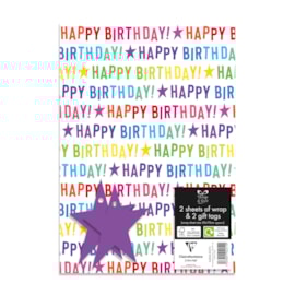 Birthday 2 Sheet 2 Tag Gift Wrap Birthday 2 Sheet 2 Tag Gift Wrap