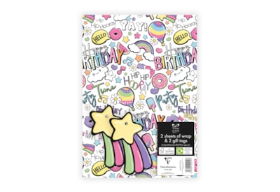 Girls Bday 2 Sheet 2 Tag Gift Wrap Girls Bday 2 Sheet 2 Tag Gift Wrap