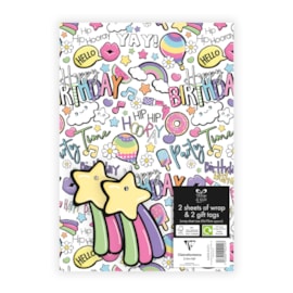 Girls Bday 2 Sheet 2 Tag Gift Wrap Girls Bday 2 Sheet 2 Tag Gift Wrap