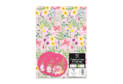 Floral 2 Sheet 2 Tag Gift Wrap (34015-2S2TC)