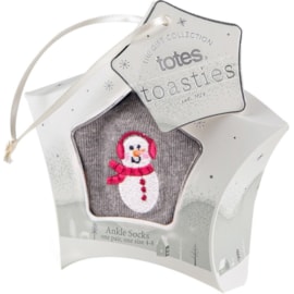 Totes Isotoner Novelty Ankle Socks Snowman (3438GSNO)