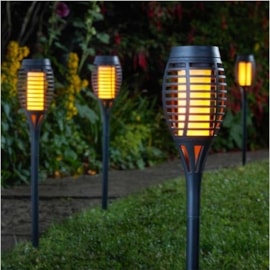 Smart Solar Party Flaming Torch - Black 5pc Smart Solar Party Flaming Torch - Black 5pc