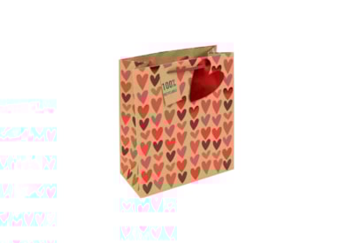 Kraft Hearts Gift Bag Medium Kraft Hearts Gift Bag Medium