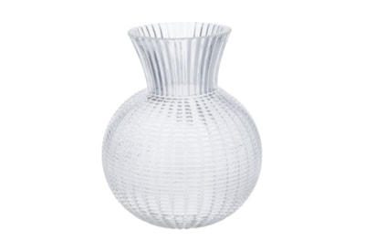 Gisela Graham Clear Glass Woven Ball Vase Large Gisela Graham Clear Glass Woven Ball Vase Large