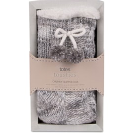 Totes Isotoner Cable Slipper Sox Grey (3553GGRY)