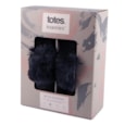 Totes Isotoner Textured Faux Fur Mule Slippers Navy Small Totes Isotoner Textured Faux Fur Mule Slippers Navy Small