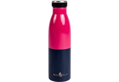 B&e Colour Block S/steel Drinks Bottle Pnk/nvy 500ml (36369)