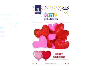 10Pk Red & Pink Heart Balloons 10Pk Red & Pink Heart Balloons