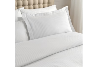 Catherine Lansfield Satin Stripe Oxford Pillowcase Pair White Catherine Lansfield Satin Stripe Oxford Pillowcase Pair White