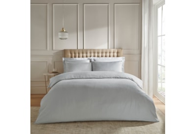 Catherine Lansfield Satin Stripe Quilt Set Grey Double Catherine Lansfield Satin Stripe Quilt Set Grey Double