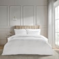 Catherine Lansfield Satin Stripe Duvet Set White King Catherine Lansfield Satin Stripe Duvet Set White King