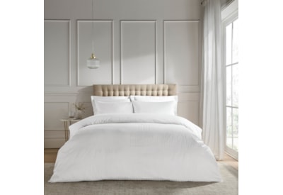 Catherine Lansfield Satin Stripe Duvet Set White King Catherine Lansfield Satin Stripe Duvet Set White King