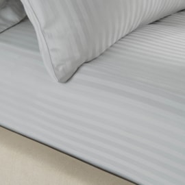 Catherine Lansfield Satin Stripe Fitted Sheet White King Catherine Lansfield Satin Stripe Fitted Sheet White King