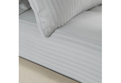 Catherine Lansfield Satin Stripe Fitted Sheet White Single Catherine Lansfield Satin Stripe Fitted Sheet White Single