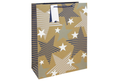 Kraft Blue Stars Gift Bag Xlarge Kraft Blue Stars Gift Bag Xlarge