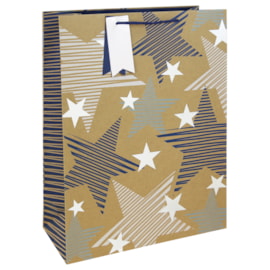 Kraft Blue Stars Gift Bag Xlarge