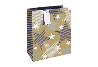 Kraft Blue Stars Gift Bag Large Kraft Blue Stars Gift Bag Large