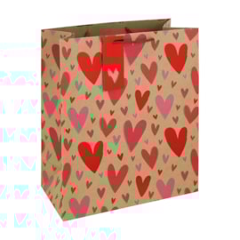 Kraft Hearts Gift Bag Large Kraft Hearts Gift Bag Large