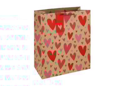 Kraft Hearts Gift Bag Large Kraft Hearts Gift Bag Large
